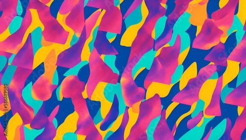 Colourful Shapes 90s Vibes Background | Generative Ai