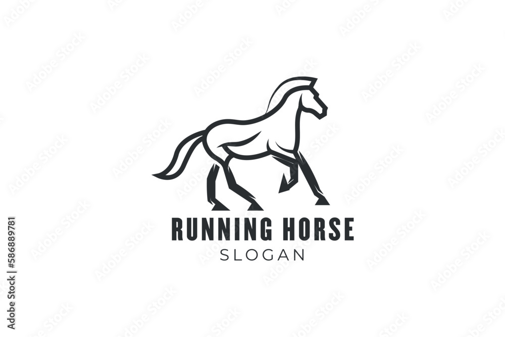 Running horse logo design template vector Illustration. Running horse logo design template vector Illustration.
