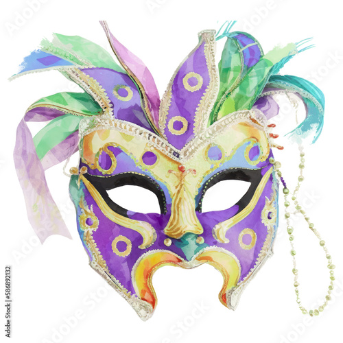 mardi gras carnival mask watercolor