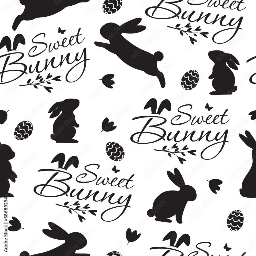 Naklejka premium Beautiful Easter Pattern. Hq fully editable vector.