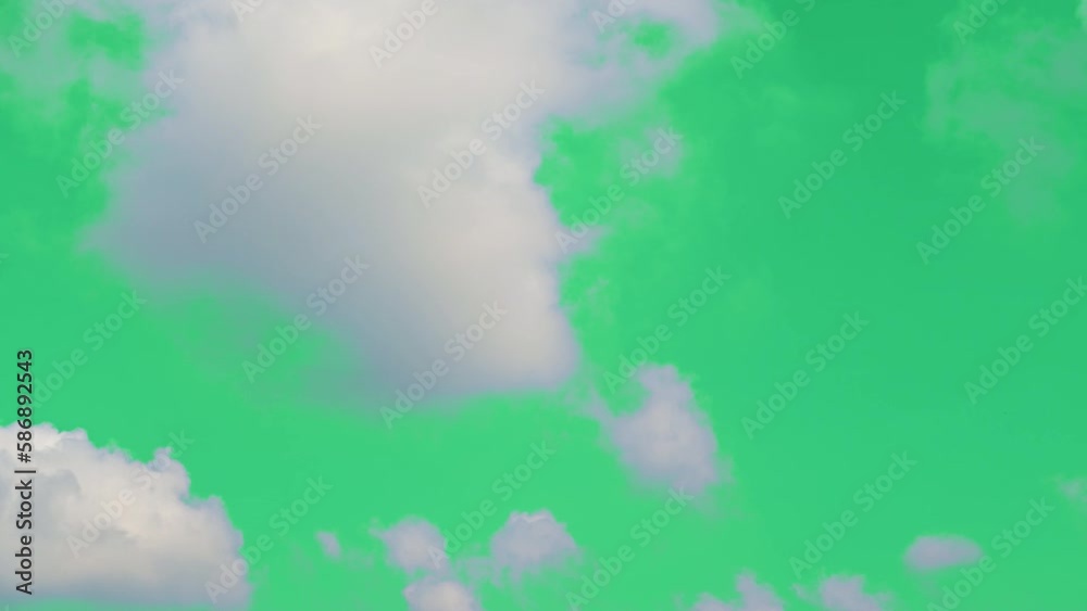 The green screen of moving white clouds with 4K resolution. Can use to ...