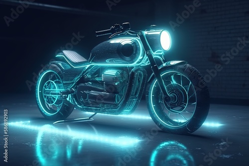 Futuristic motorcycle concept design, image by generative AI © Arisctur