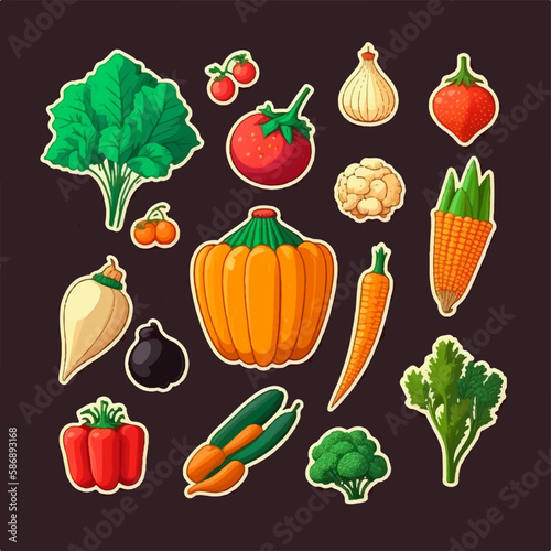 Set of vegetable illustrations with a unique and artistic style, perfect for any creative project