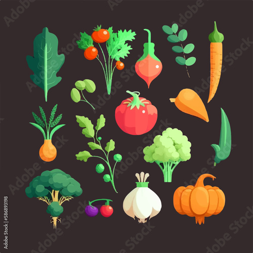 Realistic vegetable set that captures the texture and details of each vegetable