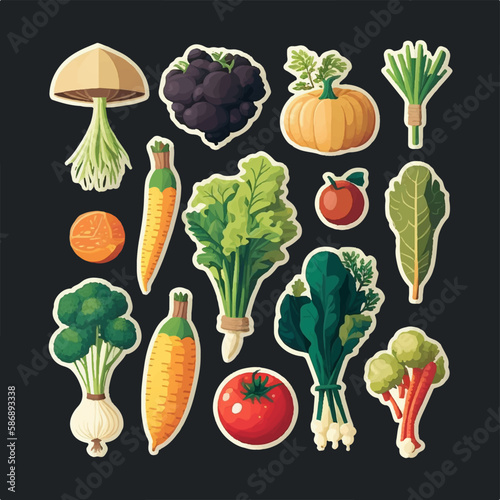 Cartoon vegetable collection with playful and cheerful characters