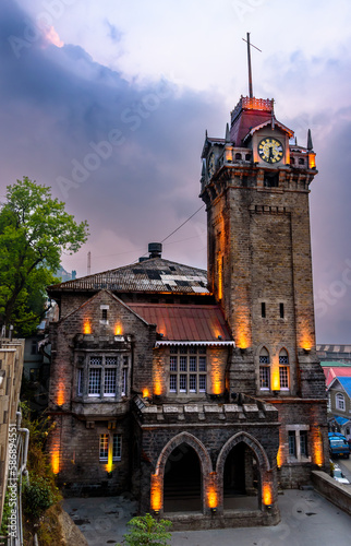 View of Clock Tower, a Historical landmark in Darjeeling, West Bengal.