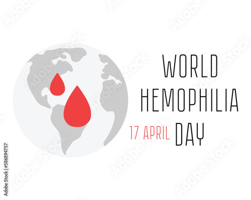 World Hemophilia Day. Vector banner. Blood diseases. Medical concept in the care of patients with hemophilia.Template for background, banner, card, poster with text inscription.