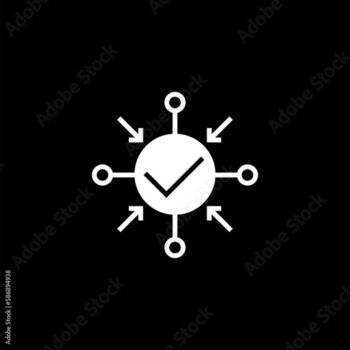 Positive impact and action line icon on black background 