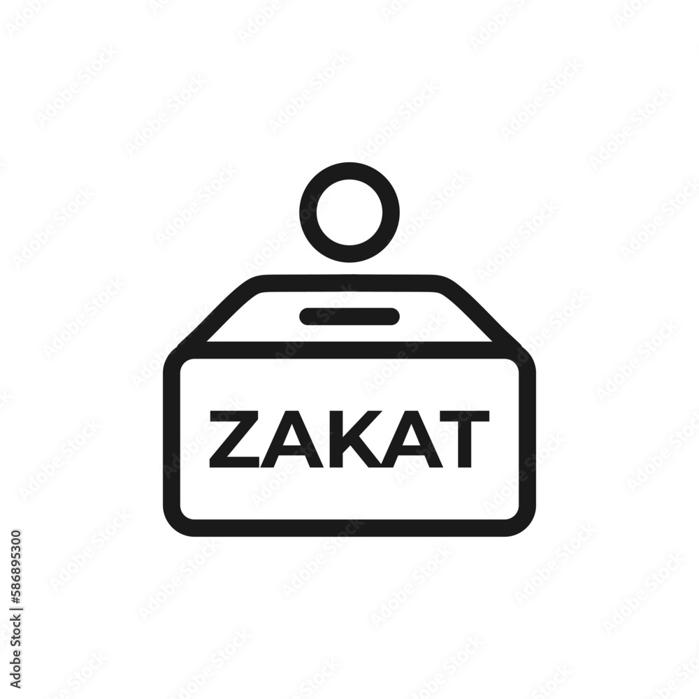 Fototapeta premium Zakat box outline icon, islamic zakat icon, vector illustration in trendy style. Editable graphic resources for many purposes.