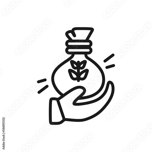 Sack of rice outline icon, zakat fitrah icon of eid al fitr, vector illustration in trendy style. Editable graphic resources for many purposes.