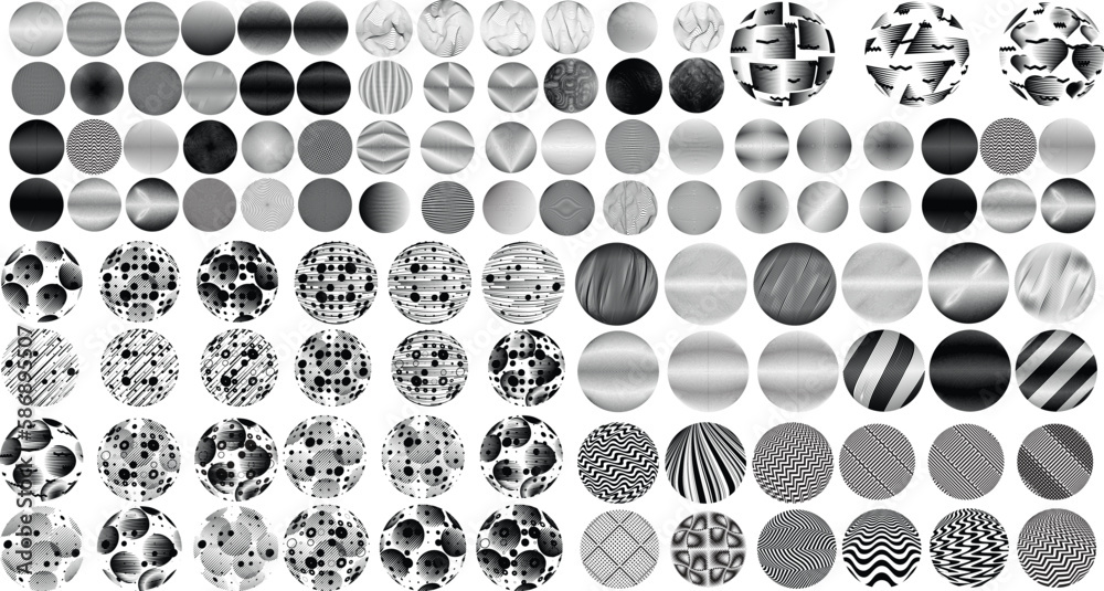 Fototapeta premium Set of spheres . Lines constructed transparent sphere .Vector .Technology sphere Logo . Design element for posters, social media, templates, flyers, brochures . Abstract trendy transparent circles