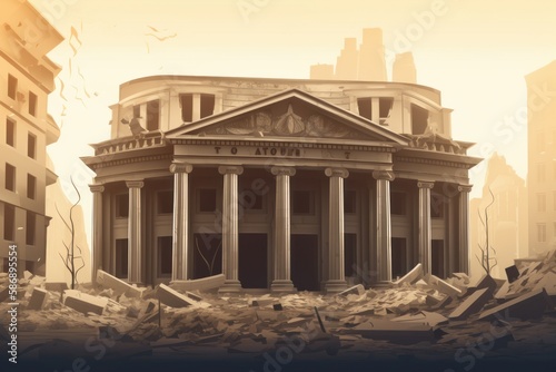 US Bank Crisis, Investing, trading and real estate market crisis concept. Generative AI Technology