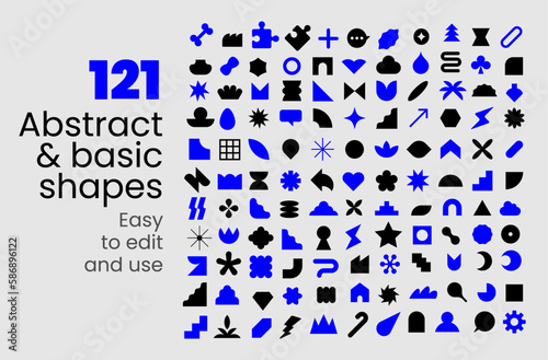 Neo geometric shapes collection. Minimalist symbols. abstract Iconography. Flat vector icon. Icons set. Primitive forms. Modernist abstract geometric shapes. Geometric elements. Brutalist design. photo