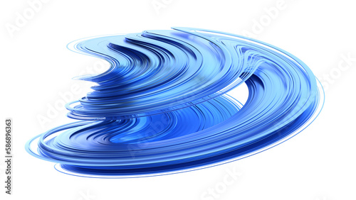 Abstract blue shape, 3d render