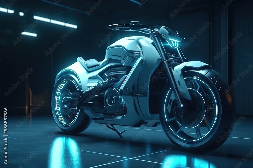 Futuristic motorcycle concept design, image by generative AI