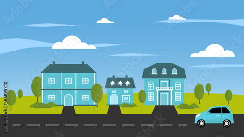 Suburban neighborhood house...