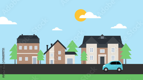 Suburban neighborhood house...