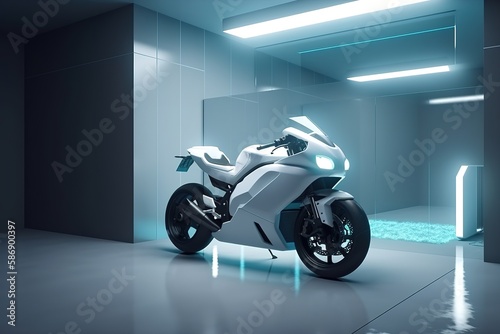 Futuristic motorcycle concept design, image by generative AI