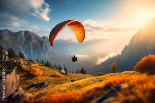 the skies with high-tech summer paragliding equipment for a thrilling adventure photo