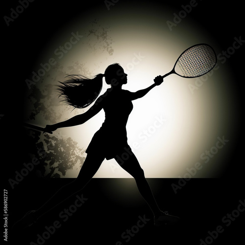 tennis, sport, player, silhouette, racket, ball, game, athlete, play, vector, badminton, woman, illustration, competition, people, sports, fun, active, tennis player, cartoon, child, exercise, playing