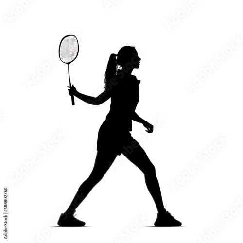 tennis, sport, player, silhouette, racket, ball, game, athlete, play, vector, badminton, woman, illustration, competition, people, sports, fun, active, tennis player, cartoon, child, exercise, playing © Eugene
