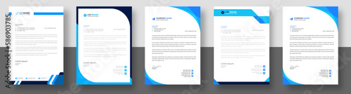 official minimal creative abstract professional newsletter corporate modern business proposal letterhead design template set with blue color. letter head design set with blue color. 