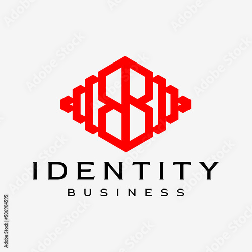 Modern line geometric letter BB logo design