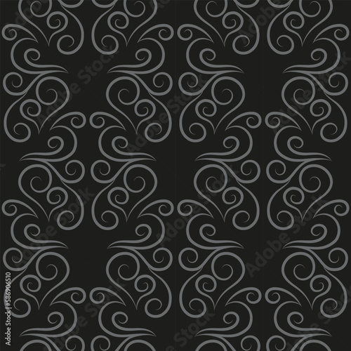 Seamless pattern, light linear pattern, monogram on a dark background. Design for banner, leaflet, print, poster, wallpaper, fabric. Abstract geometry.