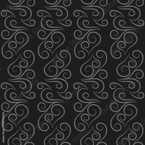 Seamless pattern, light linear pattern, monogram on a dark background. Design for banner, leaflet, print, poster, wallpaper, fabric. Abstract geometry.