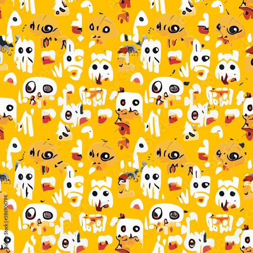 Vector seamless illustration fantastic monster pattern