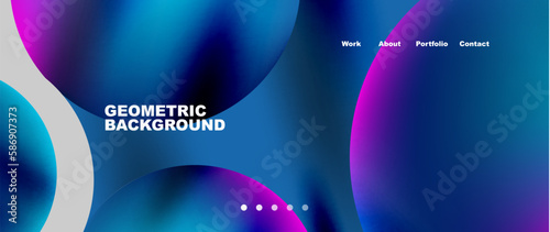 Flowing gradient colors and round elements and circles. Vector illustration for wallpaper, banner, background, leaflet, catalog, cover, flyer