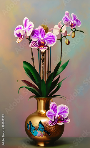 Orchid flower created with Generative Al technology