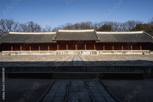 Jongmyo Shrine and Hall of Eternal Peace during winter afternoon at Jongno , Seoul South Korea : 3 February 2023