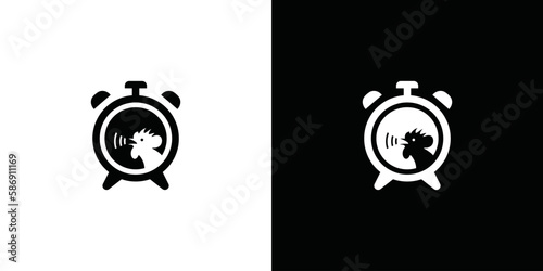 Alarm clock simple icon isolated on white background, alarm clock ringer icon modern design illustration