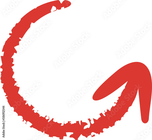 red sketch and grunge redo arrow symbol