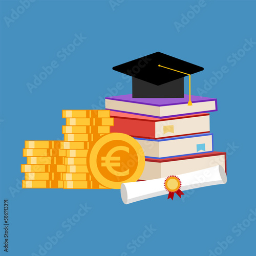 Euro money scholarship tuition fee. Education loan.