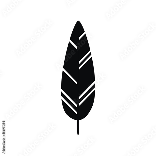 Vector isolated feather image, graphic illustration