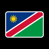 Namibia flag, official colors and proportion. Vector illustration.