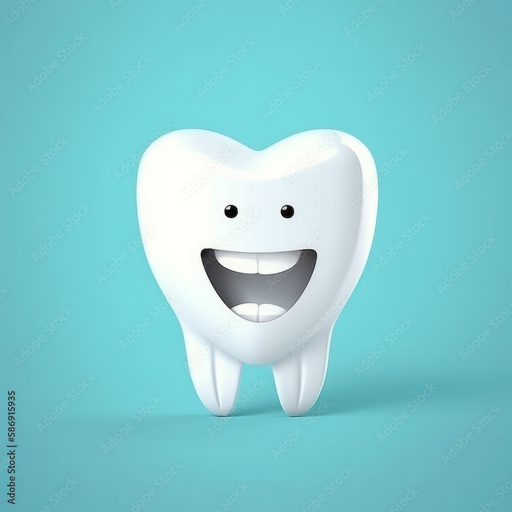 Happy healthy tooth. Clinic mouth care. Generate Ai Happy healthy tooth. Clinic mouth care. Generate Ai