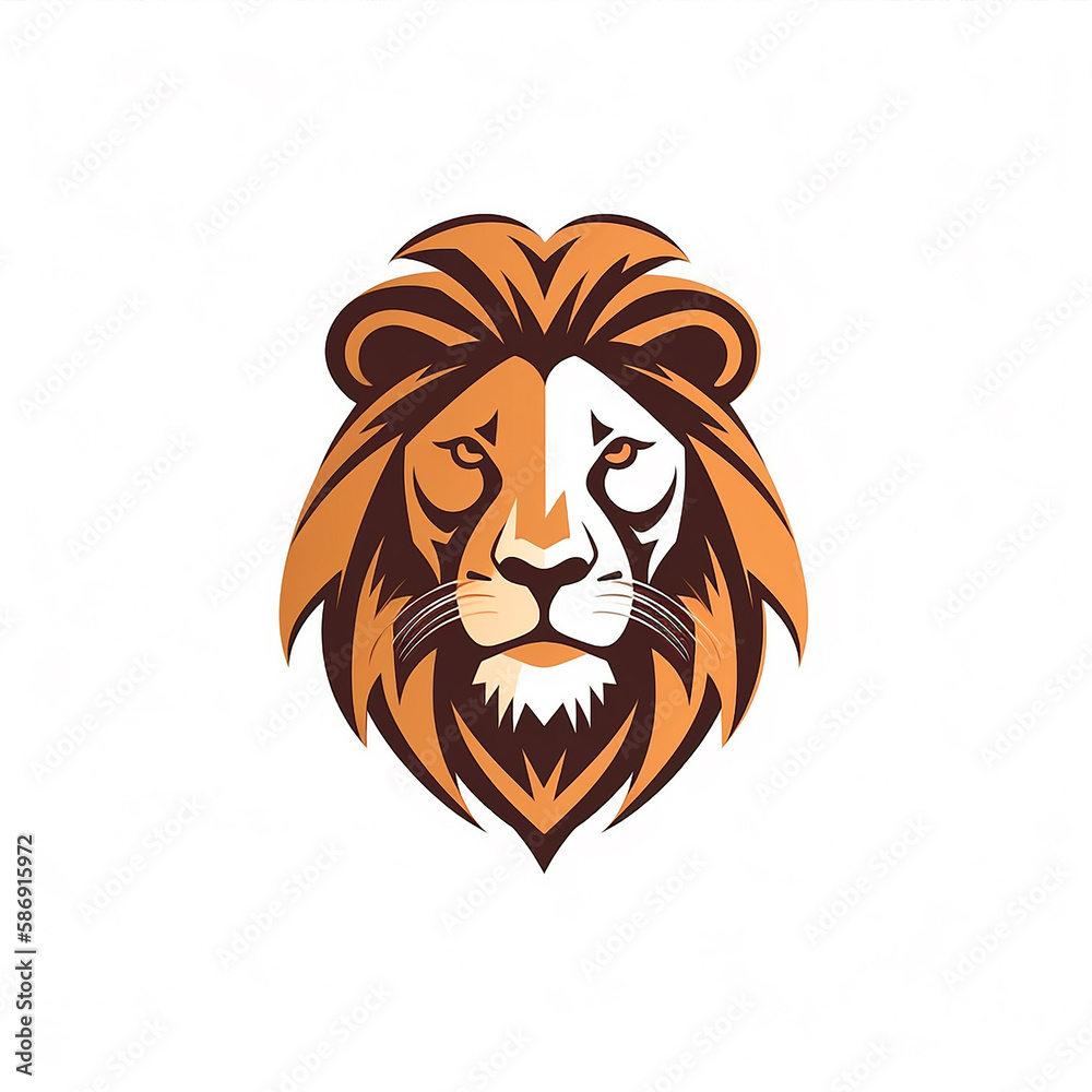 Obraz premium lion, logo, white background. Generative AI