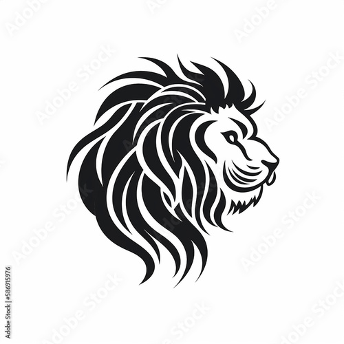 lion, logo, white background. Generative AI