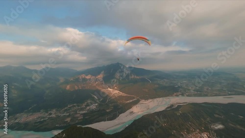 paraglider over the mountains