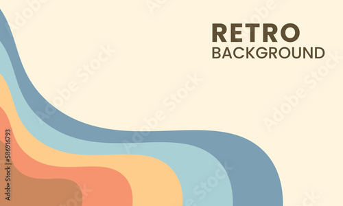 Colorful 60s and 70s abstract circular stripes style vector illustration design. Vector of rainbow curve and colorful, geometric 70s and 60s groovy illustration