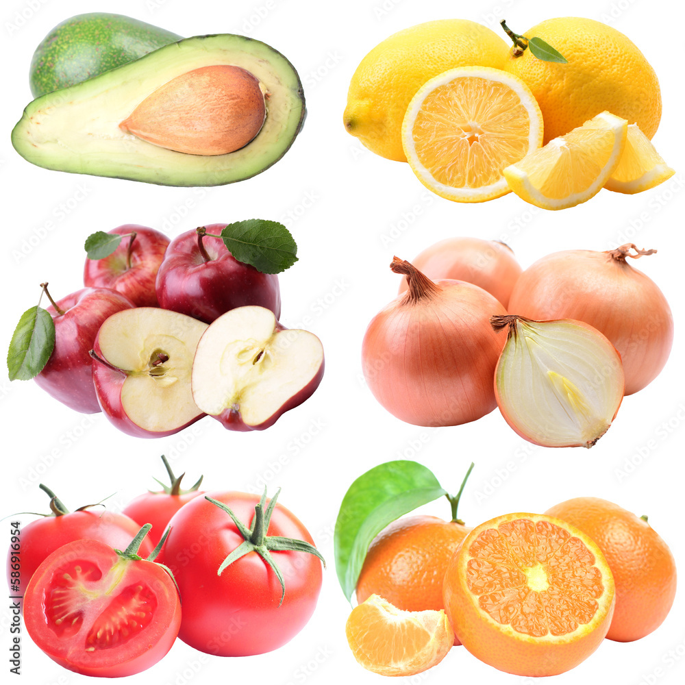Fruits and vegetables isolated Fruits and vegetables isolated