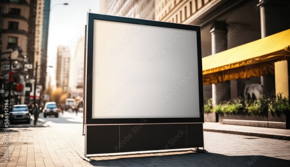 blank billboard mockup for advertising in the city, sunset view blank billboard mockup for advertising in the city, sunset view