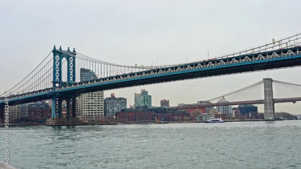 Manhattan Bridge and Brooklyn skyscraper Manhattan Bridge and Brooklyn skyscraper