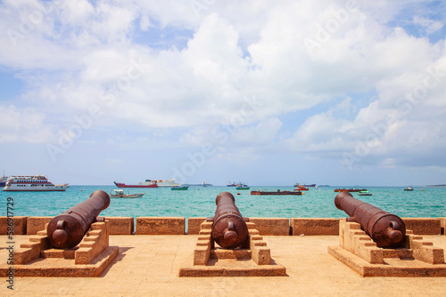 Cannons in Stone Town, Zanzibar. 
