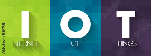 IOT Internet Of Things - physical objects that are embedded with sensors, software, and other technologies that connect and exchange data with other devices over the Internet, acronym text concept