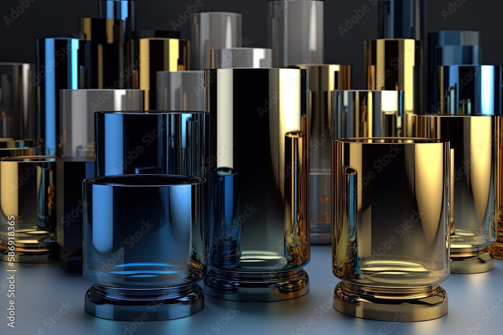 table with a colorful collection of glass vases. Generative AI table with a colorful collection of glass vases. Generative AI