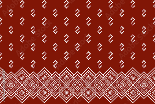 Red traditional ethnic pattern paisley flower Ikat background abstract Aztec African Indonesian Indian seamless pattern for fabric print cloth dress carpet curtains and sarong